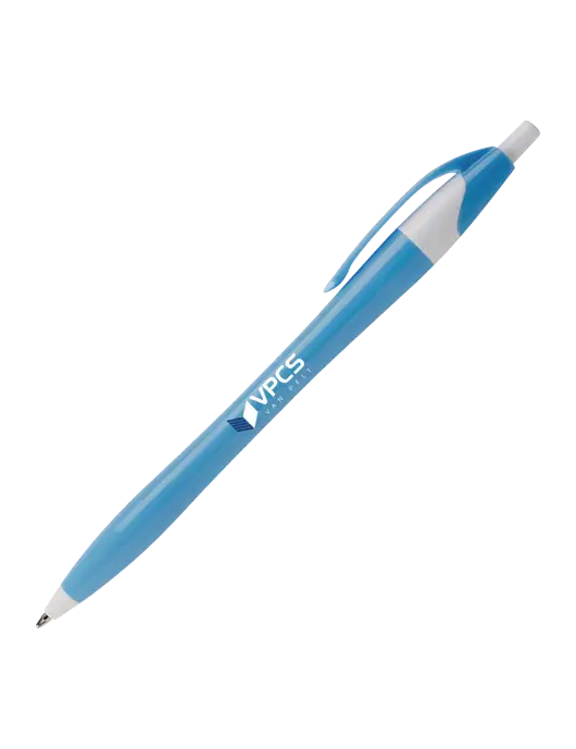 Novella Light Blue/White Breeze Pen - Blue Ink w/VPCS Logo