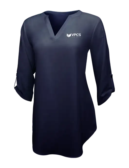 Navy Womens 3/4 Sleeve Tunic Blouse w/VPCS Logo