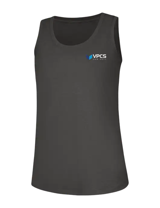 Womens Dark Grey Heather Perfect Tri Racerback Tank w/VPCS Logo