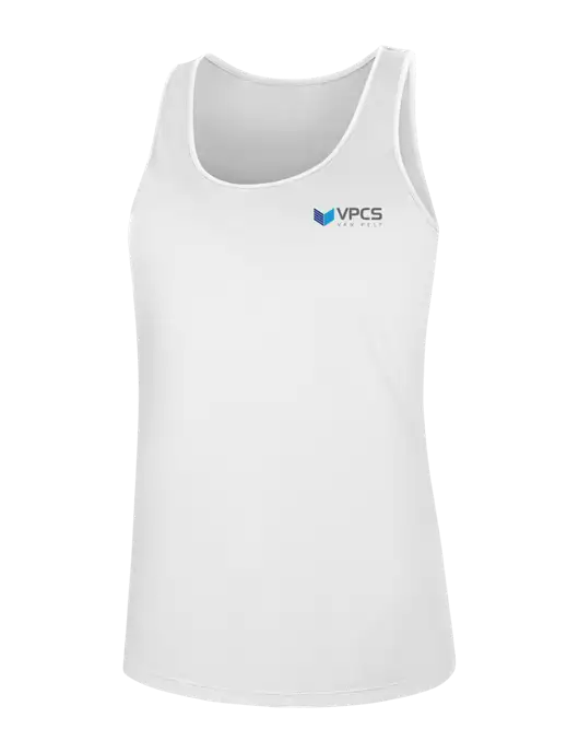Womens White PosiCharge Competitor Racerback Tank w/VPCS Logo