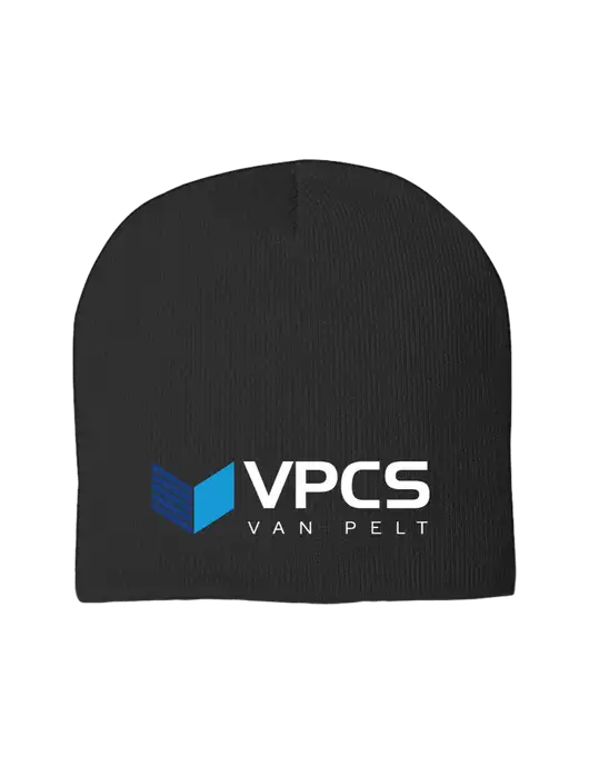 Solid Black Element Knit Beanie w/VPCS Logo
