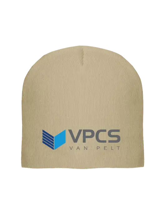 Solid Tan Element Knit Beanie w/VPCS Logo