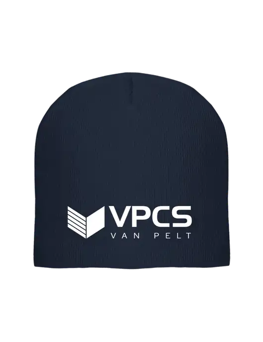 Solid Navy Element Knit Beanie w/VPCS Logo
