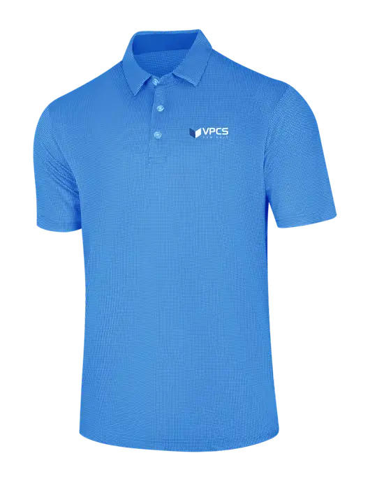 Callaway Carolina Blue Fashion Gingham Polo w/VPCS Logo