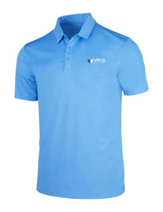 NIKE Light Royal Blue Dri-Fit Embossed Tri-Blade Polo w/VPCS Logo