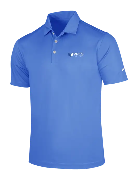 NIKE Light Royal Blue Dri-Fit Vertical Mesh Polo w/VPCS Logo