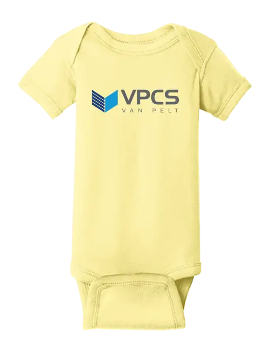 Rabbit Skins Banana Infant Short Sleeve Baby Rib Bodysuit w/VPCS Logo