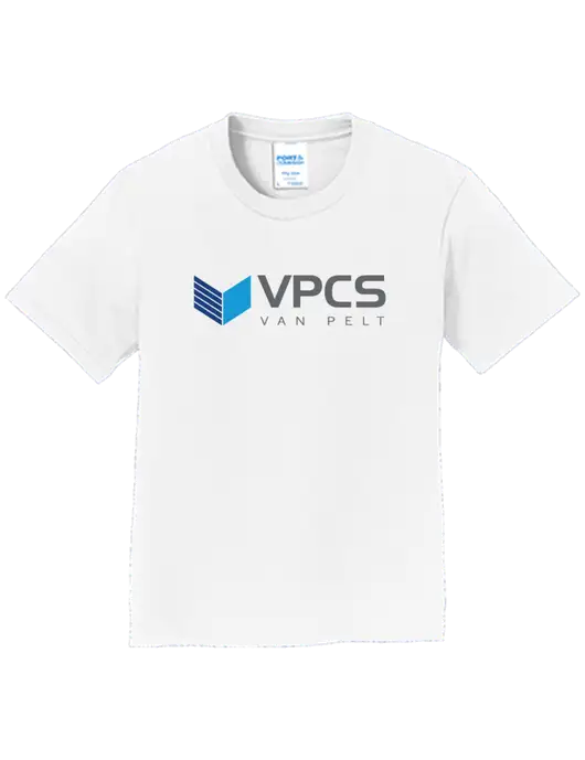 Youth Ring Spun White 4.5 oz T-Shirt w/VPCS Logo