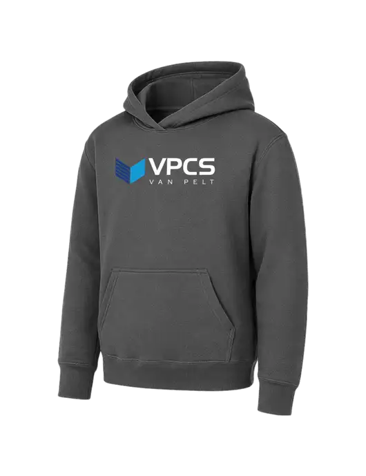 Youth Charcoal 7.8 oz Pullover Hooded Sweatshirt w/VPCS Logo