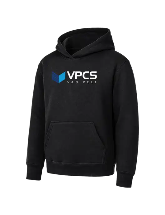 Youth Black 7.8 oz Pullover Hooded Sweatshirt w/VPCS Logo