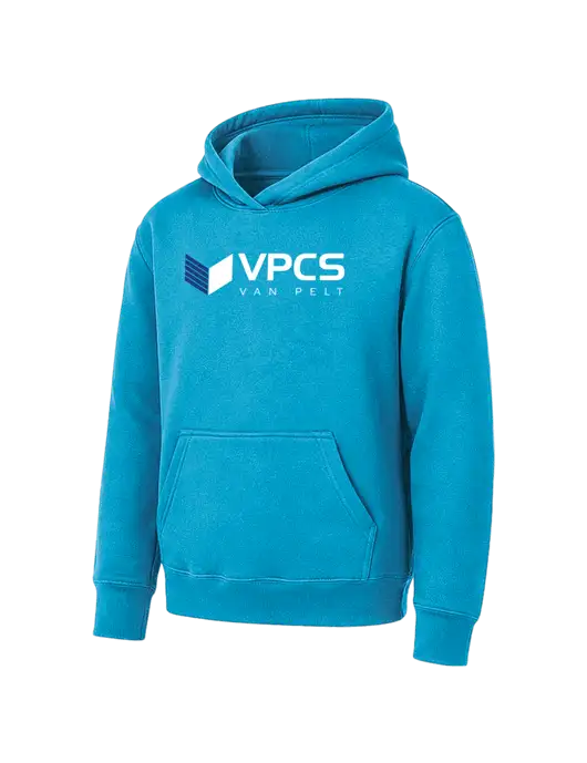 Youth Sapphire 7.8 oz Pullover Hooded Sweatshirt w/VPCS Logo