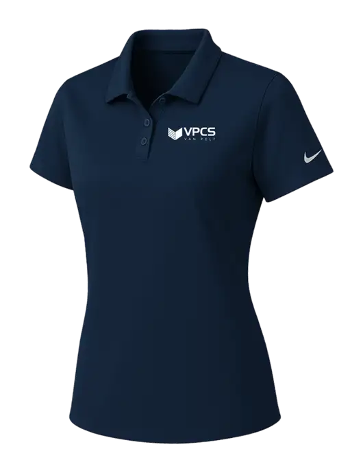 Nike Womens Navy Dry Essential Solid Polo w/VPCS Logo