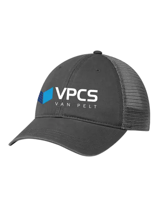 Richardson 111 Garment Washed Trucker Cap Charcoal w/Charcoal Mesh w/VPCS Logo