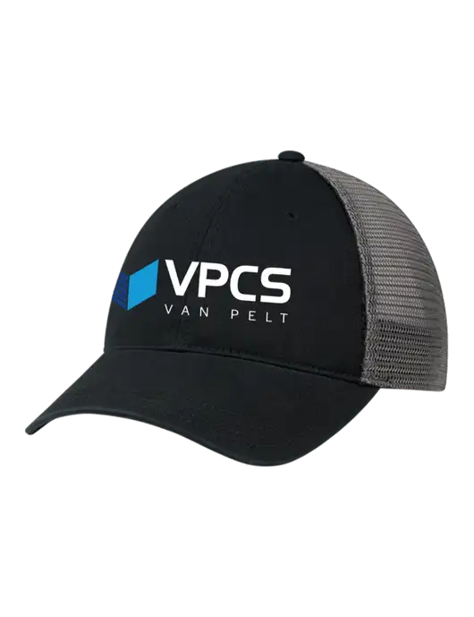 Richardson 111 Garment Washed Trucker Cap Black w/Charcoal Mesh w/VPCS Logo