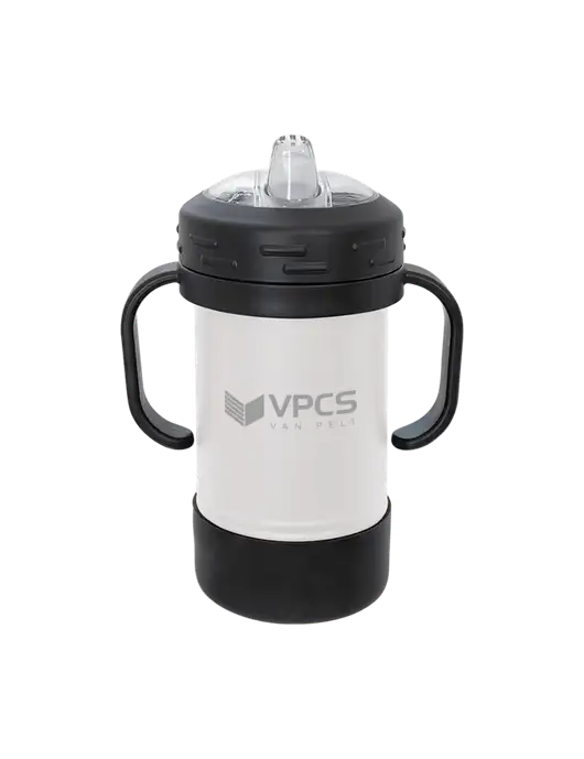 Polar Camel 10 oz Powder Coated White Sippy Cup w/VPCS Logo