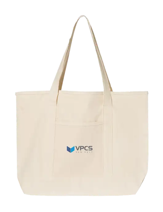 Natural Large Canvas Deluxe Tote w/VPCS Logo