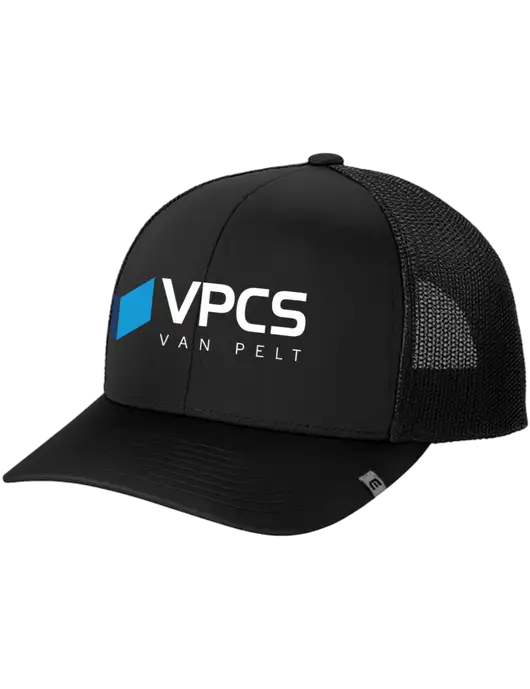 TravisMathew Black Cruz Trucker Cap w/VPCS Logo