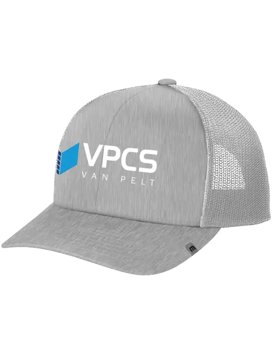 TravisMathew Light Medium Grey Heather Cruz Trucker Cap w/VPCS Logo