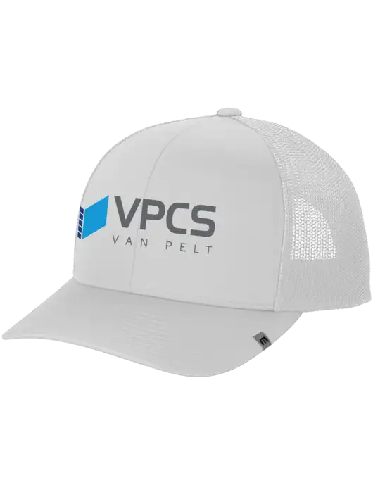 TravisMathew White Cruz Trucker Cap w/VPCS Logo