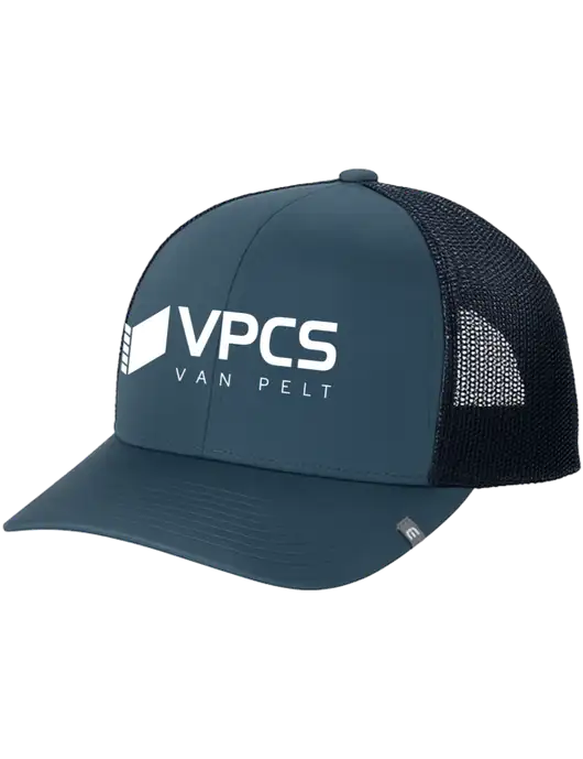 TravisMathew Dark Slate Blue Cruz Trucker Cap w/VPCS Logo