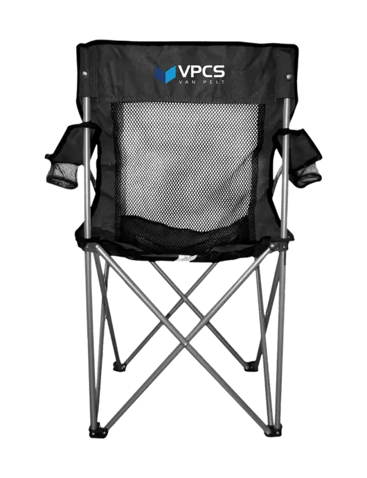 Titan Black/Black Mesh Folding Chair w/VPCS Logo
